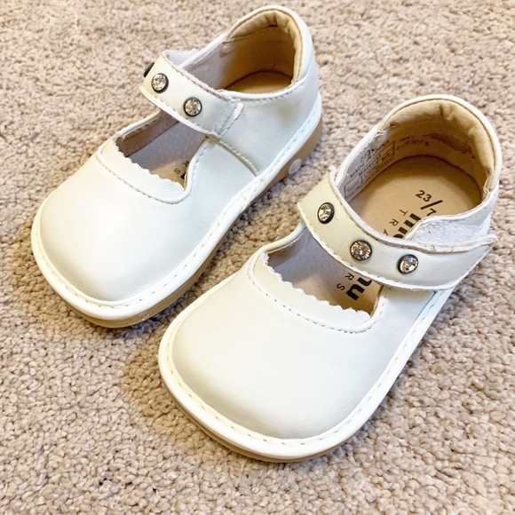 Mooshu squeakers Mary Janes white rhinestones - Picture 2 of 4